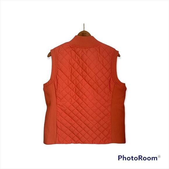PENDLETON Women's Quilted Ribbed Salmon Full Zip Outer Vest / Size: Large - Picture 2 of 7